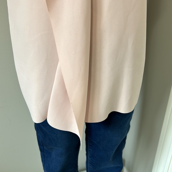 VINCE Zip Neck Draped Shell in New Buff REVOLVE Light Pink Sleeveless Sz L - Picture 4 of 10